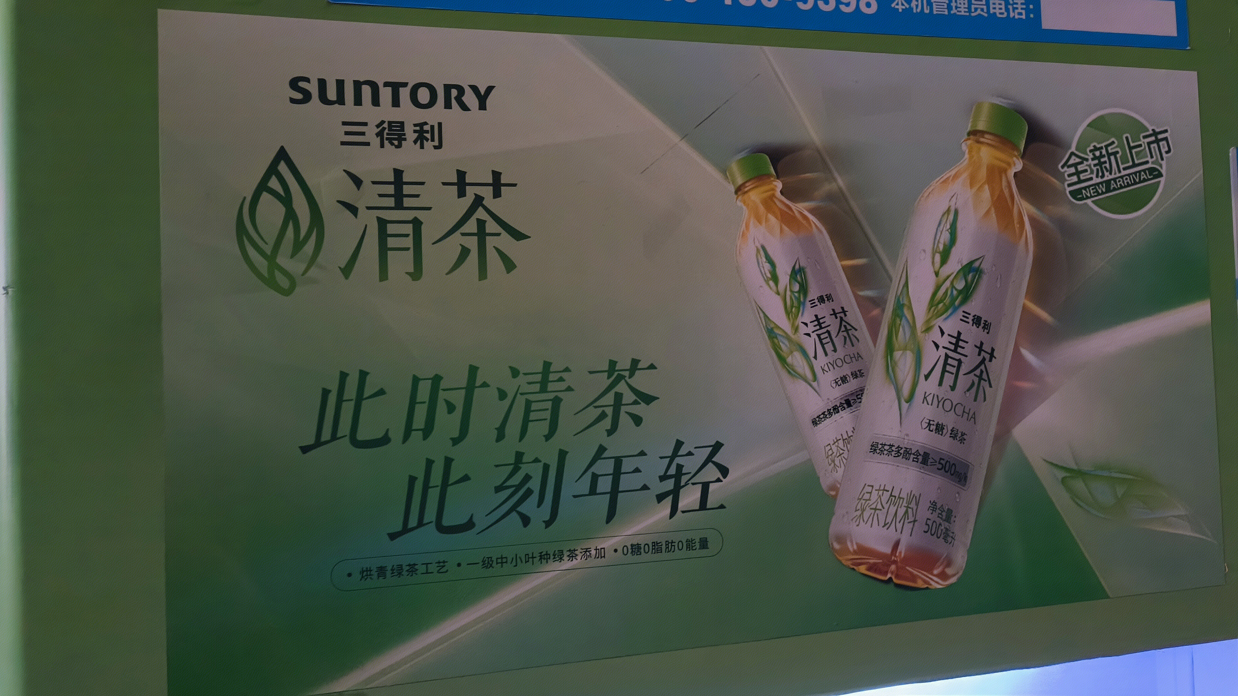 三得利 SUNTORY 清茶 无糖绿茶 茶饮类宣传海报