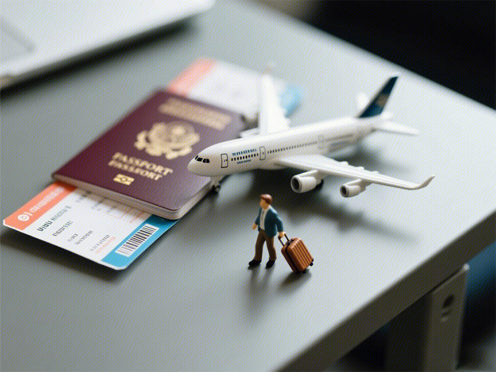 护照 飞机模型 登机 旅行 旅游 机票