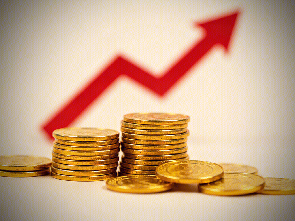 上涨 上升 业绩快速提升 金币 资金