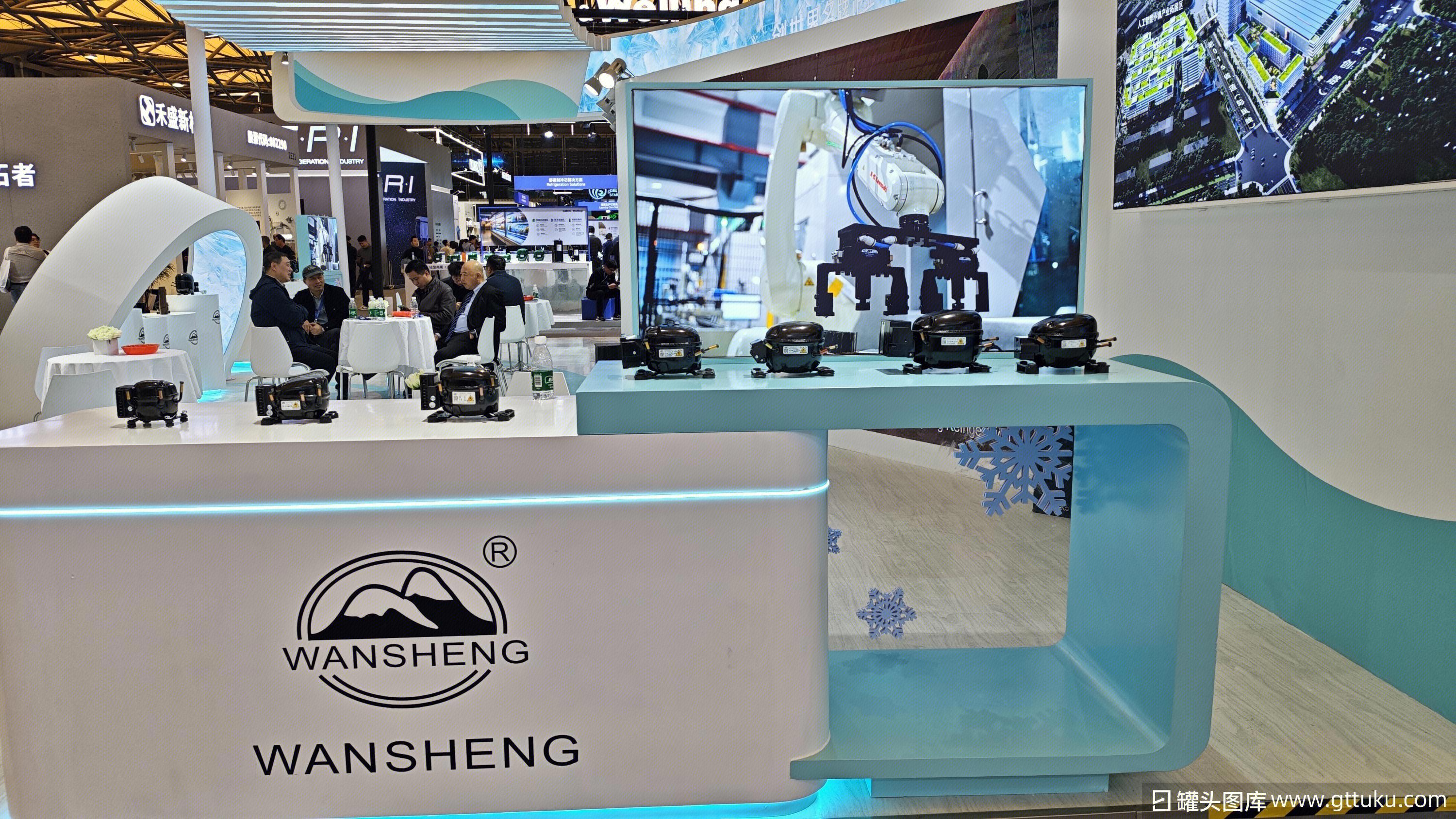 万盛 WANSHENG 制冷压缩机展台 制冷压缩机制造企业 制冷压缩机