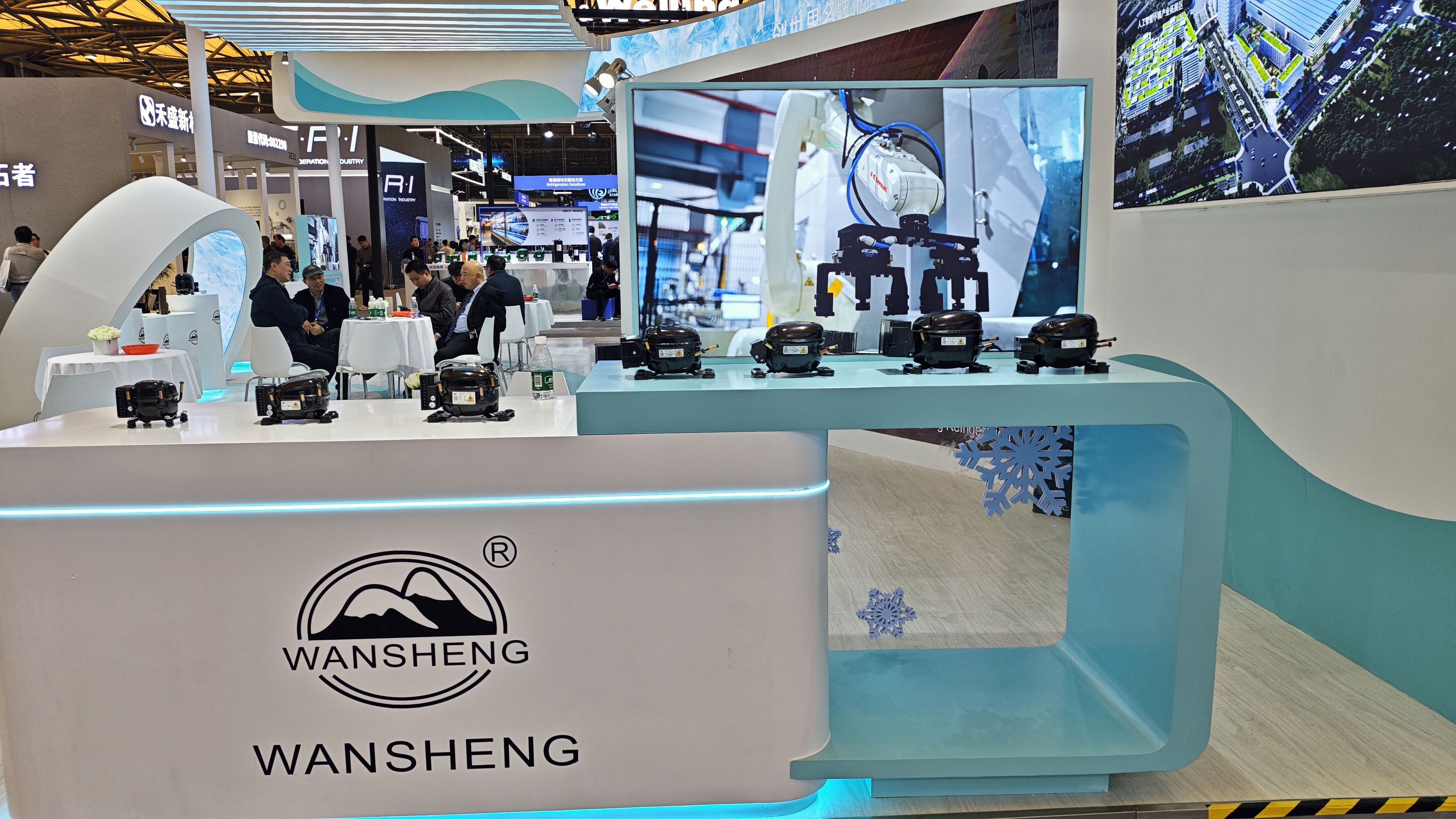 万盛 WANSHENG 制冷压缩机展台 制冷压缩机制造企业 制冷压缩机